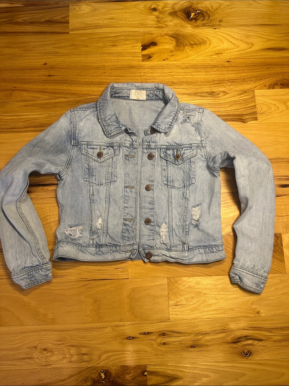 Light Wash Distressed Women’s Denim Jacket